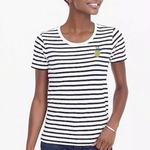 J.Crew Stripped Embroidered Pineapple T-shirt